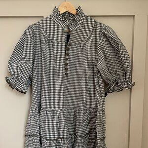 Medium Tuckernuck Pomander Place Green Gingham Mini Selena Dress